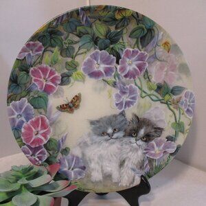 Petal Pals Collection Lily Chang Cat Garden Butterfly Collector Plates